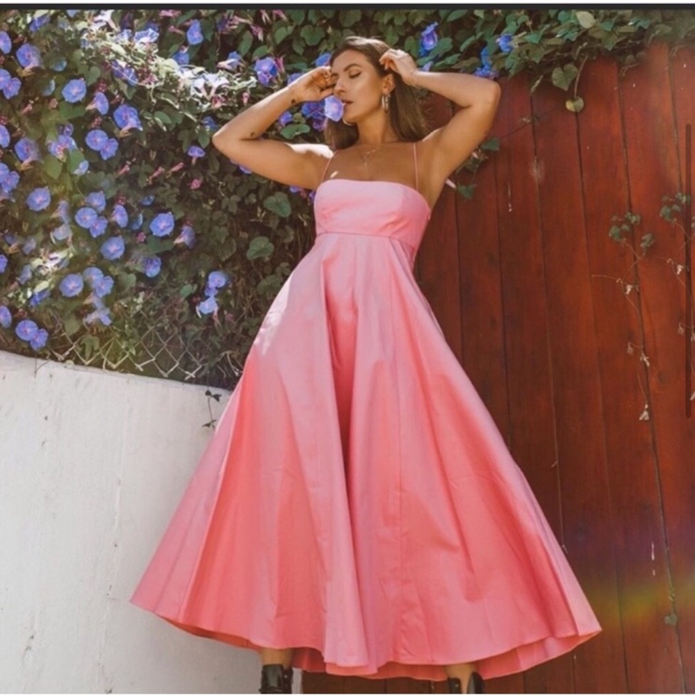 Zara pink poplin maxi  dress  size M